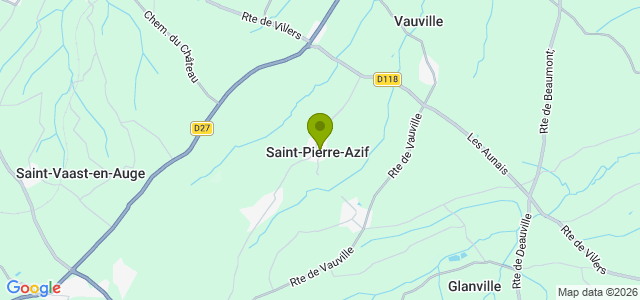Carte de localisation de la randonnée Boucle entre St-Pierre-Azif et St-Waast au départ de St-Pierre-Azif