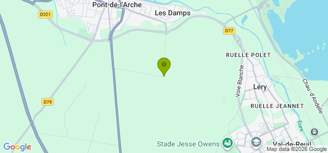 Carte de localisation de la randonnée 4 arbres remarquables en forêt de Bord-Louviers au départ de Les Damps 2