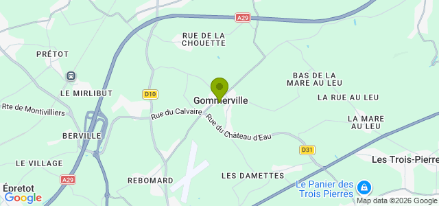 Carte de localisation de la randonnée Circuit de Filières au départ de Gommerville
