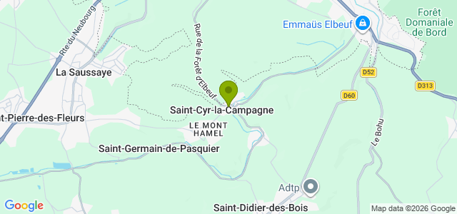Carte de localisation de la randonnée Circuit de la forêt d'Elbeuf au départ de St-Cyr-la-Campagne