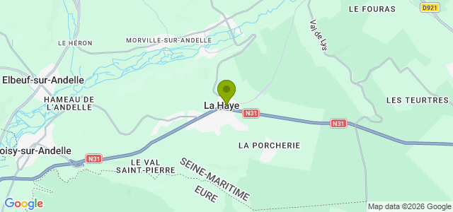 Carte de localisation de la randonnée Boucle de l'Andelle au départ de La Haye 2