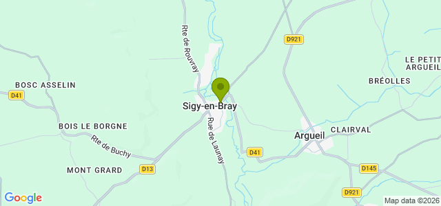 Carte de localisation de la randonnée Boucle de Sigy à Argueil au départ de Sigy-en-Bray 2