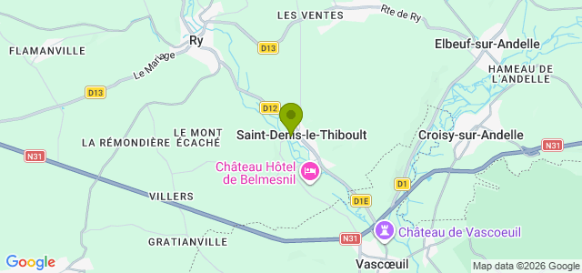 Carte de localisation de la randonnée Circuit de la chapelle Saint-Laurian prolongé au départ de St-Denis-le-Thiboult