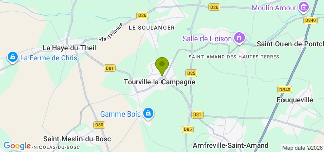 Carte de localisation de la randonnée Circuit du prieuré au départ de Tourville-la-Campagne