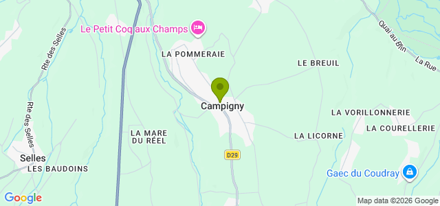 Carte de localisation de la randonnée Chemin de l'Egyptienne au départ de Campigny 2