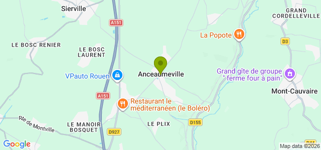 Carte de localisation de la randonnée Circuit des deux coteaux de la Clérette au départ de Anceaumeville