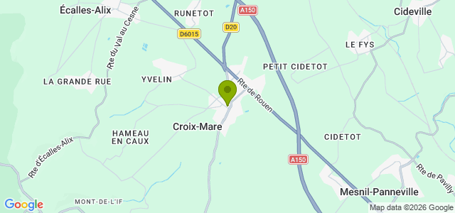 Carte de localisation de la randonnée Circuit Yvelin en Caux au départ de Croix-Mare