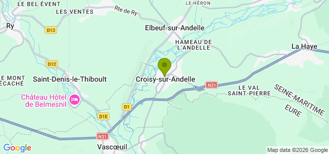 Carte de localisation de la randonnée Bois de la Marlière-au-Roi et des Pierre-Cassées au départ de Croisy-sur-Andelle 3