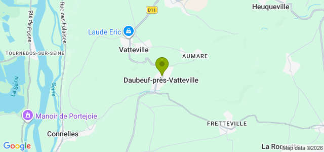 Carte de localisation de la randonnée Les Vallons de Daubeuf à Vatteville au départ de Daubeuf-près-Vatteville