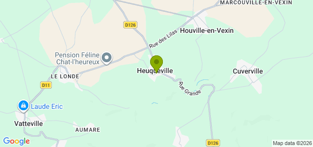 Carte de localisation de la randonnée Boucle Heuqueville - Daubeuf-près-Vatteville au départ de Heuqueville