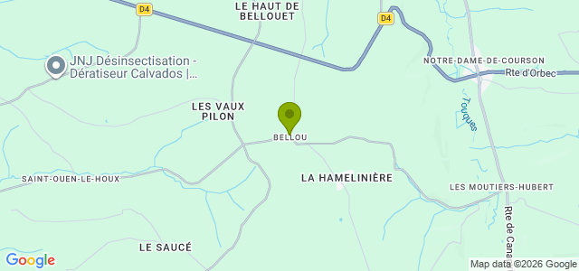 Carte de localisation de la randonnée Autour du Manoir de Bellou au départ de Bellou