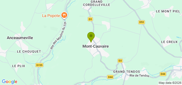 Carte de localisation de la randonnée Boucle Mont-Cauvaire - Cordeville au départ de Mont-Cauvaire