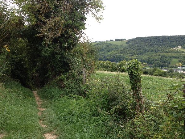 Nous entamons la descente sur le coteau de Crève-Coeur.