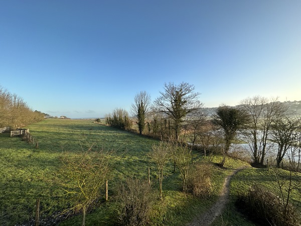 Vue sur l'Yères et sa zone humide depuis le belvédère.