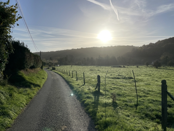 Nous traversons la vallée de l'Andelle en direction du Pont Léon.