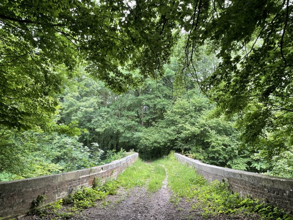 Nous traversons à nouveau la ligne Rouen-Dieppe, sur le même genre de pont qu'à l'aller.