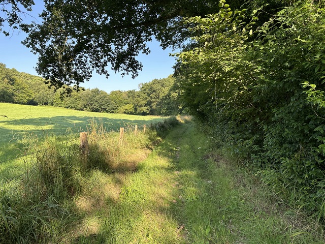 Nous contournons le Manoir de St-Nicolas-de-la-Haie par deux très agréables chemins boisés.