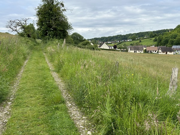 Le chemin de la Garennerie nous conduit directement à l'entrée de Saint-Saëns.