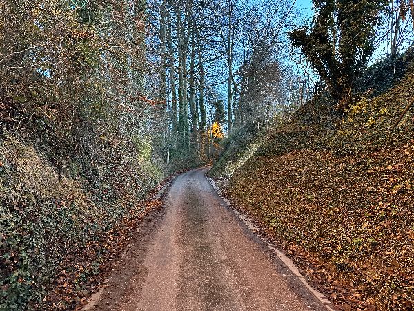 Nous quittons le bourg et montons la petite rue Fortier.