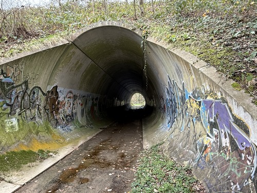 L'un des deux tunnels sous la D486.