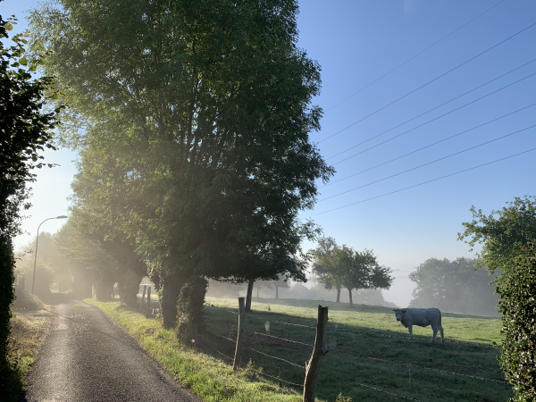 Nous quittons le bourg en suivant le GR23.