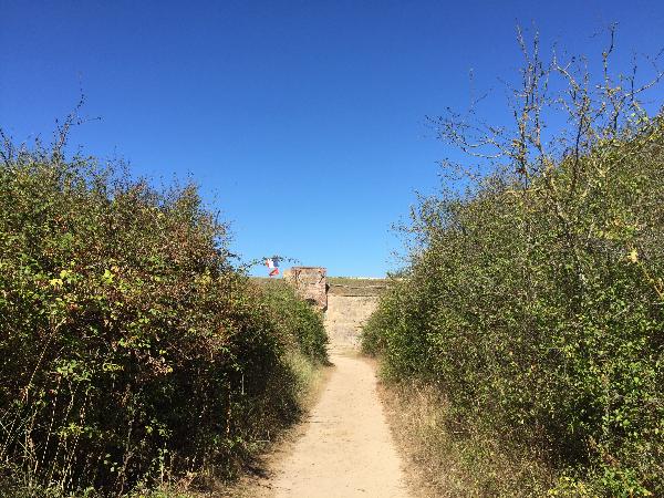 Nous suivons le chemin des dunes pour rejoindre la redoute de Merville.