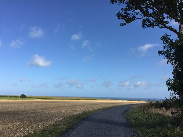 Nous suivons le chemin des Demoiselles de Fontenailles pour rejoindre la falaise.