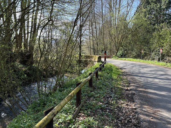 Nous traversons la Morelle près d'un ancien moulin. Nous revenons en Eure et allons suivre la route de la Morelle sur 600 mètres.
