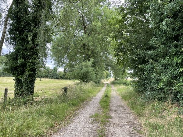 Nous contournons le centre du bourg par une série de chemins, comme ici la ruelle Caillot.