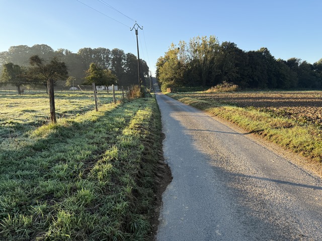 Après le hameau du Puits, nous tournons vers le sud en direction du bois de Saint-Denis.