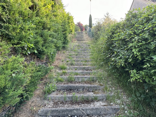 J'évite la D92, puis monte le coteau de Seine en suivant les balises rouges et blanches du GR2.