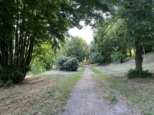 Je traverse le petit parc des Jonquilles, avant de rejoindre la rue Ader.