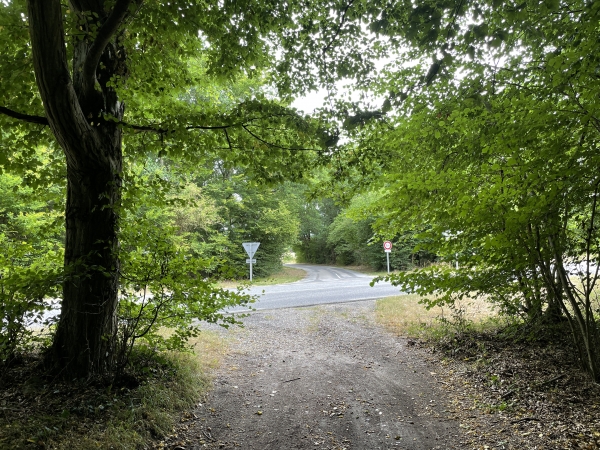 Le chemin débouche sur la D135. Nous allons continuer en face sur la route de Bernières.