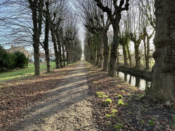 Nous profitons d'une ancienne allée du château pour traverser la Croix-Saint-Leufroy.