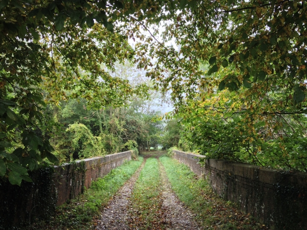 Nous passons sur un pont au-dessus de l'ancienne voie ferrée de la ligne Rouxmesnil à Eu (appelée aussi Dieppe - Le Tréport).