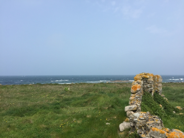 Nous suivons le GR223 le long de la côte, comme ici au Couperon.