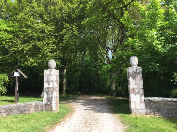 Nous avons quitté le sentier du littoral à la Anse de Sciotot, et entrons maintenant dans le Bois des Pieux.