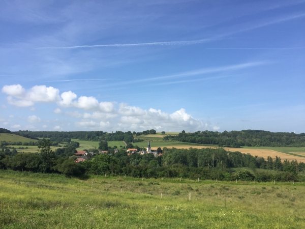 Montée vers Etocquigny, regard arrière sur Saint-Martin-le-Gaillard.