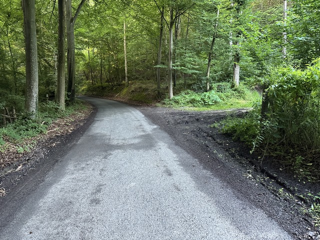Nous quittons maintenant la route pour monter ce chemin à droite vers les Boquets.