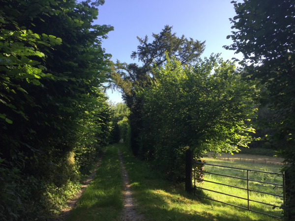 Peu après le départ, nous sommes sur le chemin qui longe la rivière, le Sebec. Nous n'en serons jamais loin si l'on en juge par le nom du circuit "Chemin des 4 gués" !