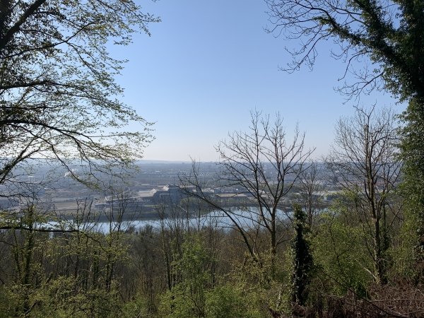 Le chemin de La Barquette domine la vallée de la Seine, mais les paroramas sont rares en raison de la végétation.