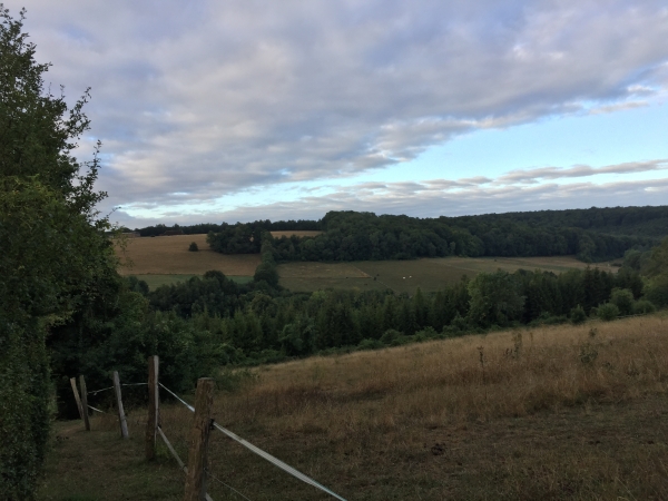 Pendant la descente, nous bénéficions de la perspective sur le vallon et sur la Butte aux Anglais.