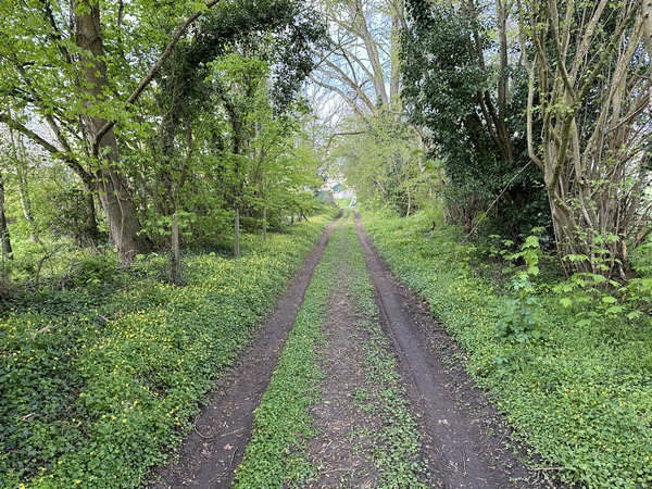 L'itinéraire se faufile entre les maisons, par les petites routes et les chemins.