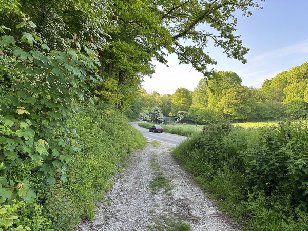 Nous sortons des chemins et allons suivre à gauche la D86. L'accotement est, à peu près, aménagé.