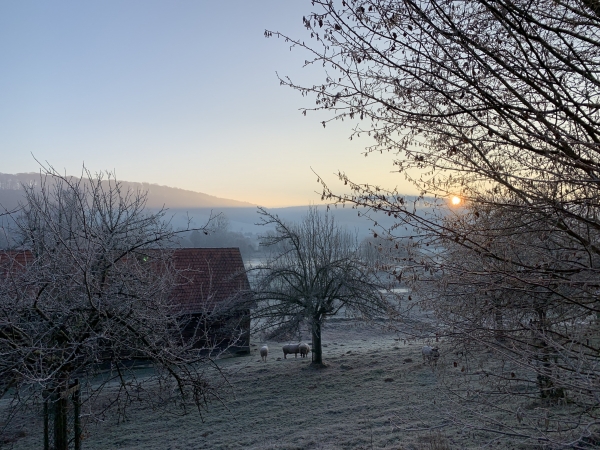 Le chemin de la Girafe avance en balcon au-dessus de la vallée de la Varenne.