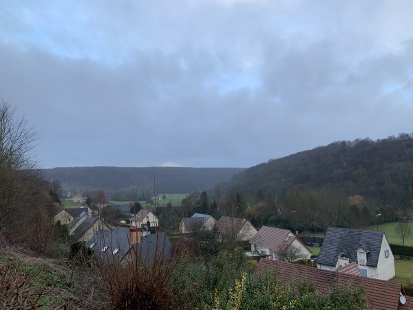 St-Aubin-Epinay, vue sur la vallée de l'Aubette.