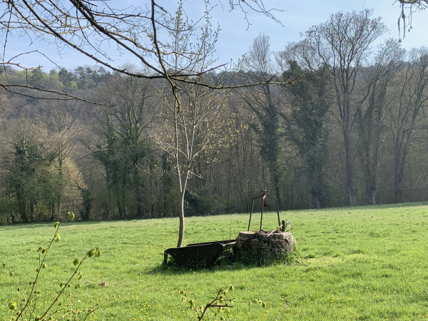 Un vieux puits en plein champ en lisière du Parc d'Harcourt.