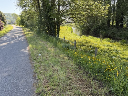 Près de Rouxmesnil la Véloroute longe la Valmont.