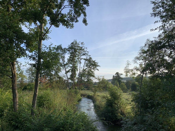 Nous partons du petit parking de l'église Saint-Aignan de Bures-en-Bray et traversons les deux bras de la Béthune.