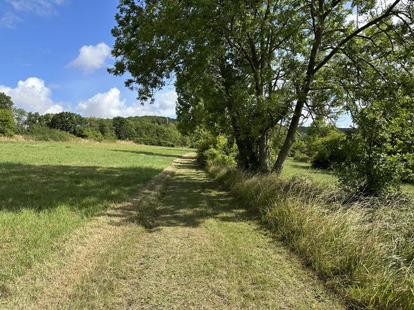 Chemin de la Maladrerie au-dessus de Hondouville.